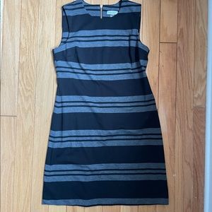 Calvin Klein Black and Gray Stripe Dress